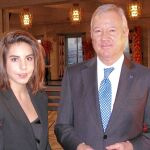 La española Ana Fanlo y el presidente de la Región de Murcia y del Comité de las Regiones Ramón Luis Valcárcel
