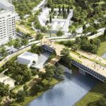 La zona contará con un paso de pasajeros y un viaducto de vehículos por encima para salvar las vías hasta el soterramiento definitivo de las vías de Serrería