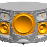 El sistema consta de dos woofers de 6,5 cm, dos tweeter de 1,6 cm y un subwoofer de 12 cm.