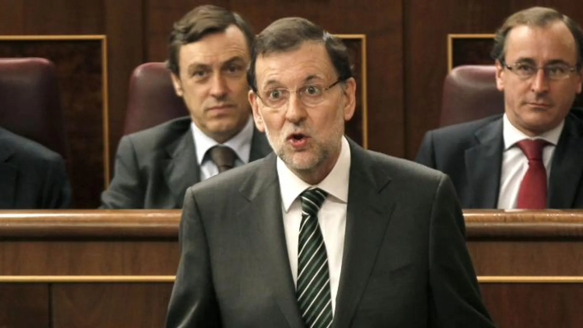 El presidente del Gobierno, Mariano Rajoy, durante una de sus intervenciones en la sesión del control al Gobierno