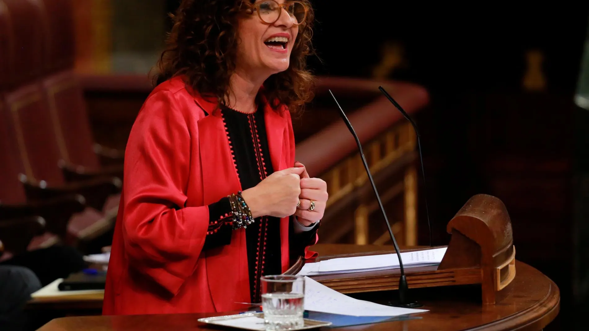 La ministra de Hacienda, María Jesús Montero, durante la defensa de los Presupuestos Generales del Estado en el Congreso de los Diputados