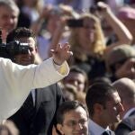 El papa Francisco durante su audiencia general en la plaza de San Pedro en el Vaticano