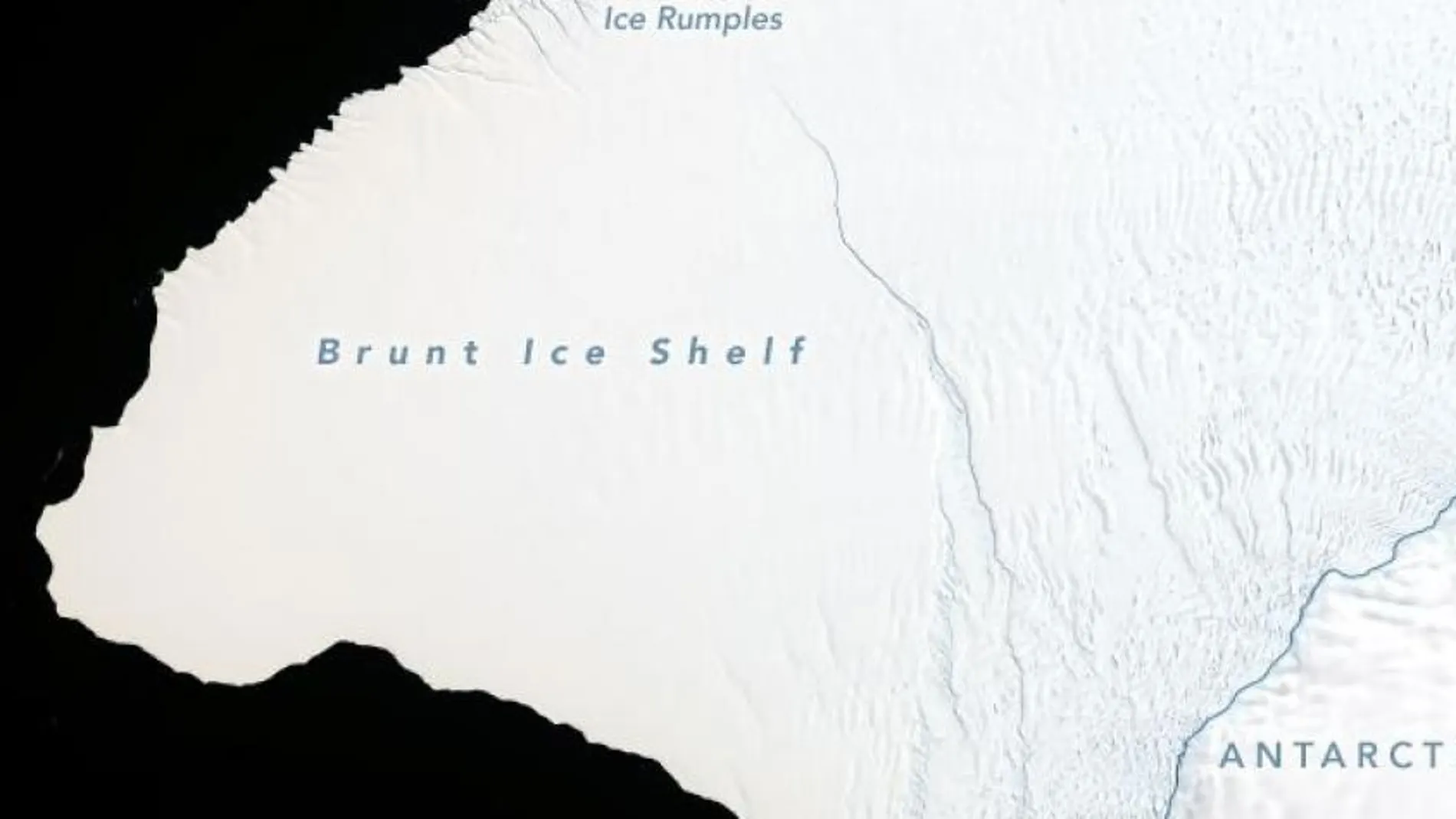 Imagen de tomada por satélite de la plataforma de hielo / NASA