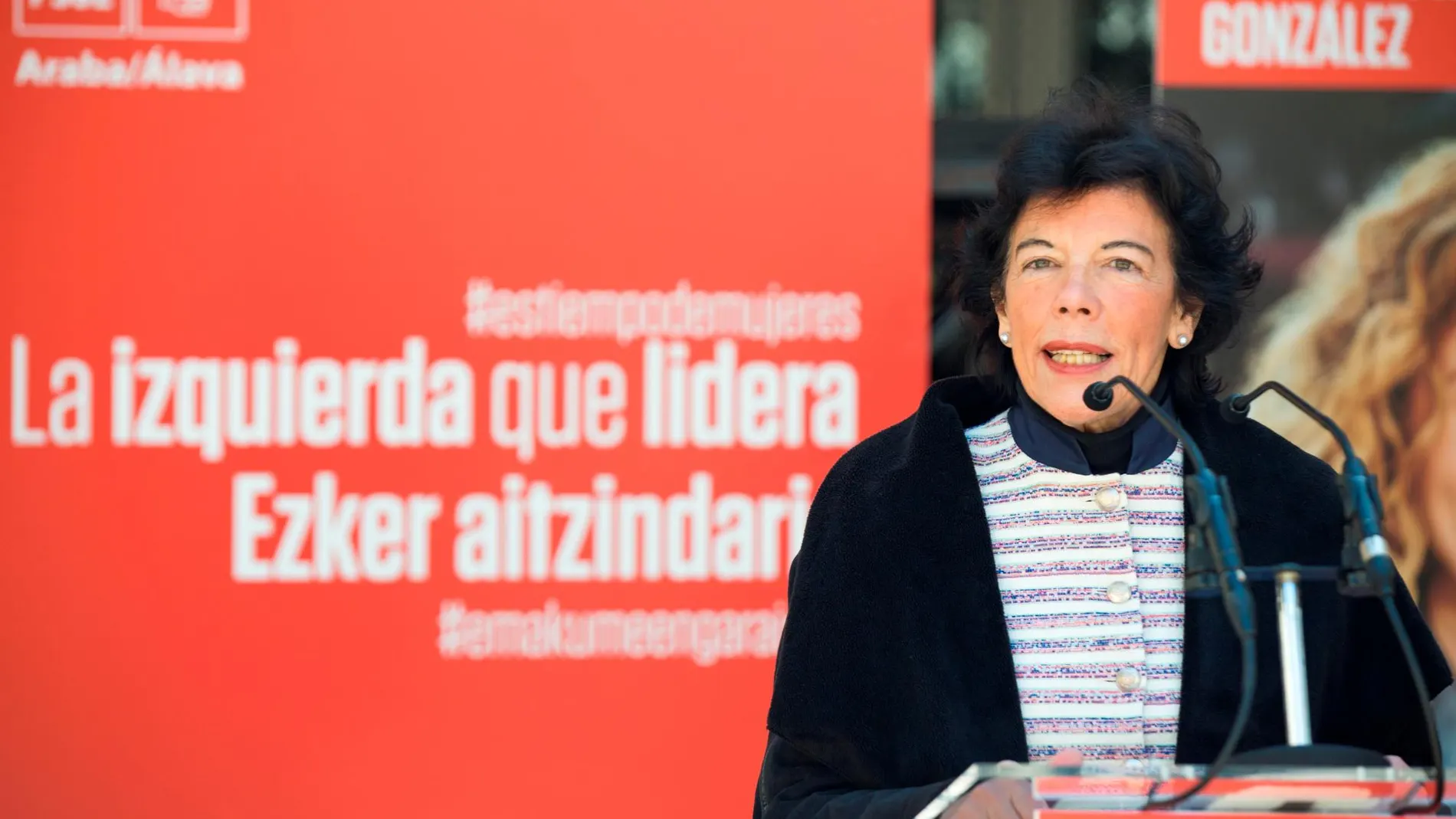 La ministra de Educación en funciones, Isabel Celaá, en un acto político. EFE/ David Aguilar