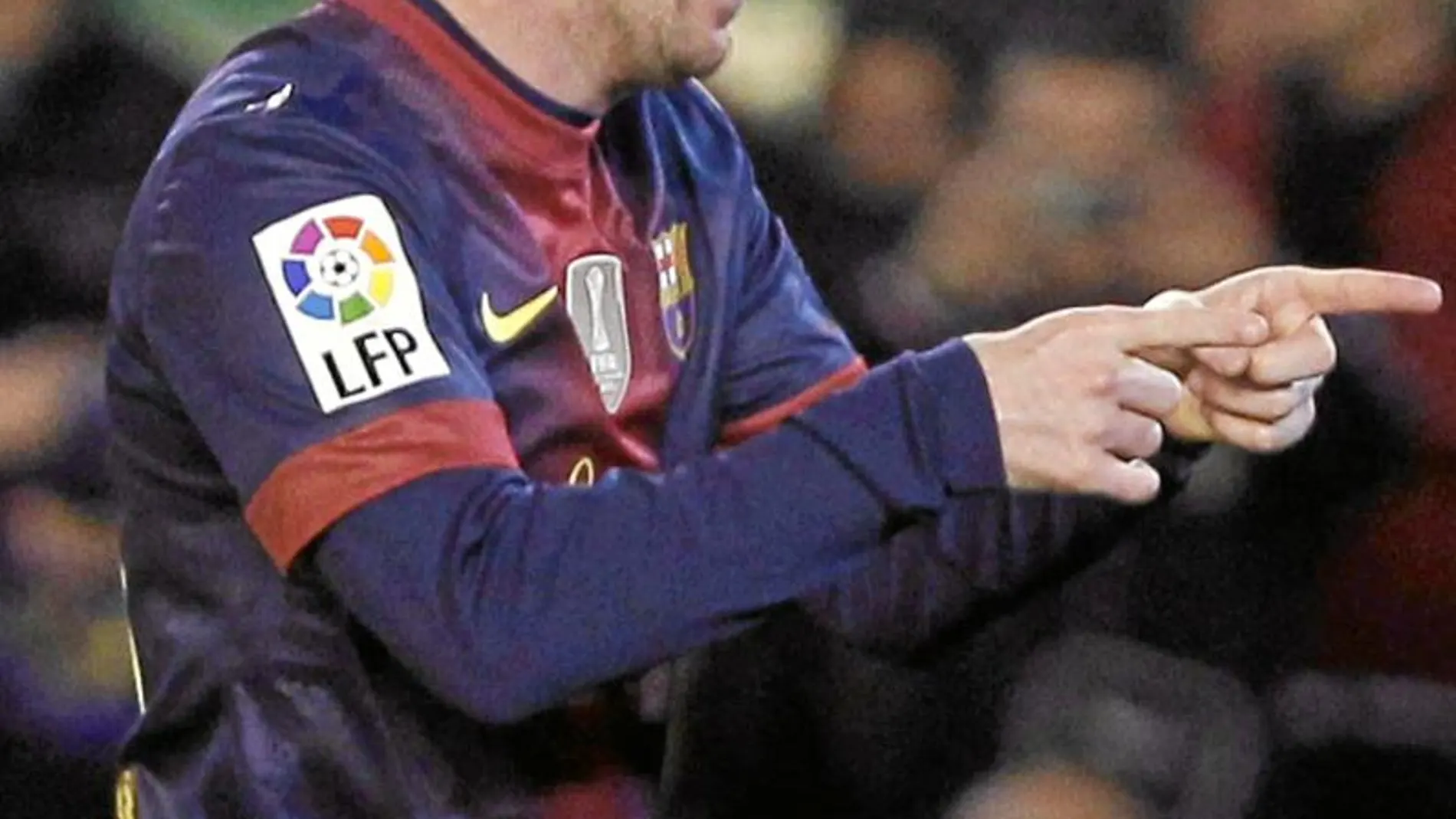 Messi celebra el último gol que marcó en la Liga