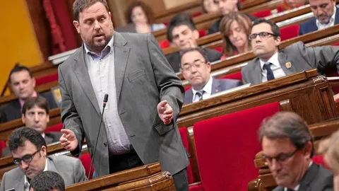 Junqueras y Mas, ayer durante la sesión de control