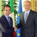 Aznar con Letta en Roma.