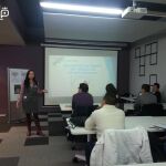 Ángela Zuluaga durante el taller de Madrid On Rails