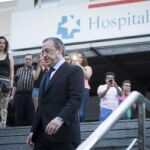 El presidente del Real Madrid, Florentino Pérez, a su salida del Hospital Gregorio Marañón