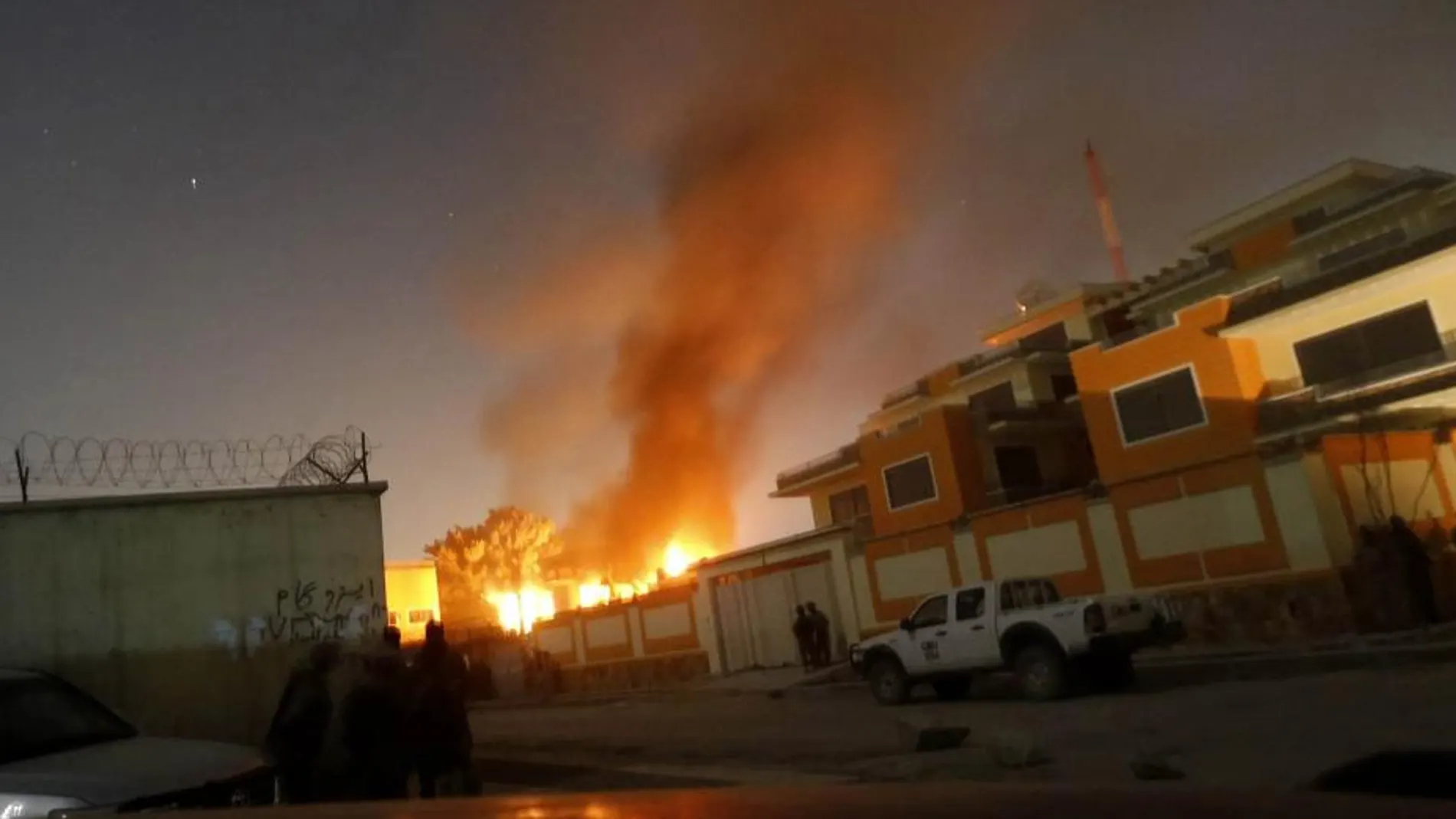 Imagen del atentado talibán hoy en Kabul.