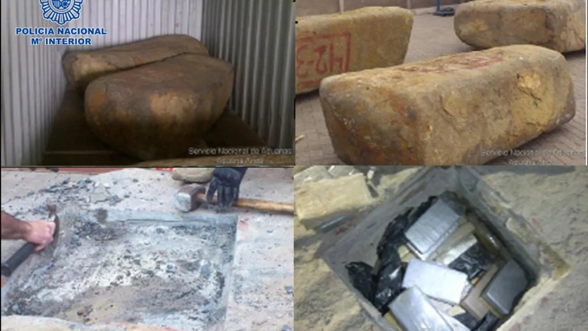 Pretendían introducir en España 93 kilos de cocaína ocultos en bloques de piedra