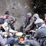 Combatientes del Ejército Libre de Siria en un suburbio a las afueras de Damasco, ayer