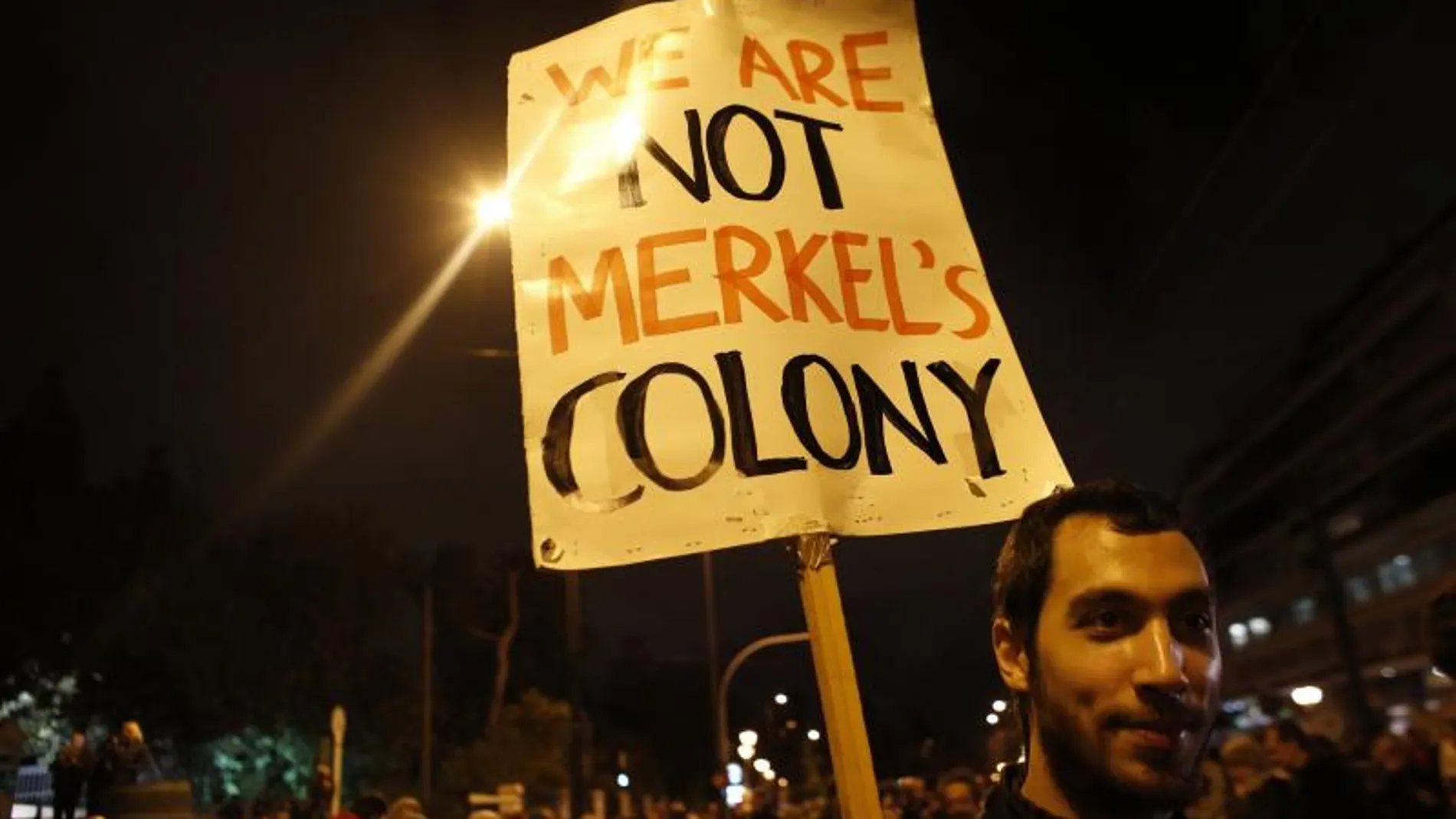 Imagen de la protesta en Atenas.