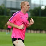 Mathieu, en un entrenamiento del Barcelona