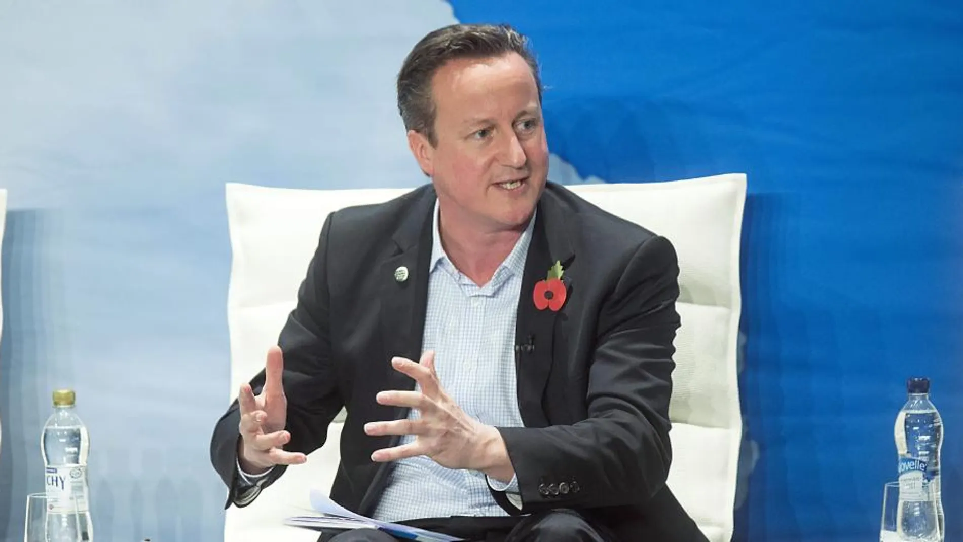 El primer ministro británico, David Cameron, interviene en el Foro El Futuro en el Norte celebrado en Espoo (Finlandia)