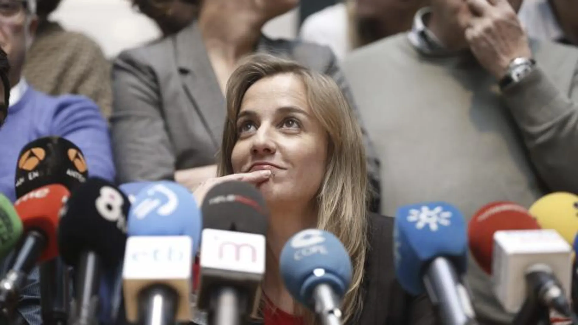 Tania Sánchez durante la rueda de prensa para explicar su nuevo proyecto político
