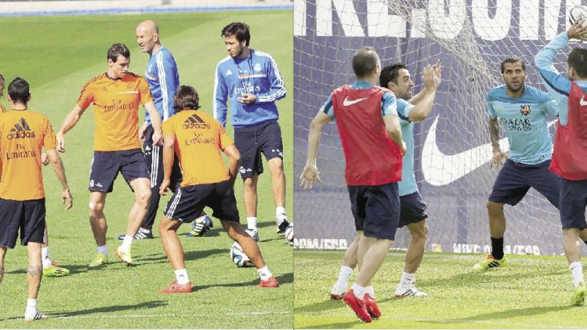 Zidane, con los atacantes / Fútbol-rugby antes del «Día D»