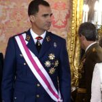 Los Príncipes de Asturias y la Reina Sofía, el pasado mes de enero durante la Pascua Militar.