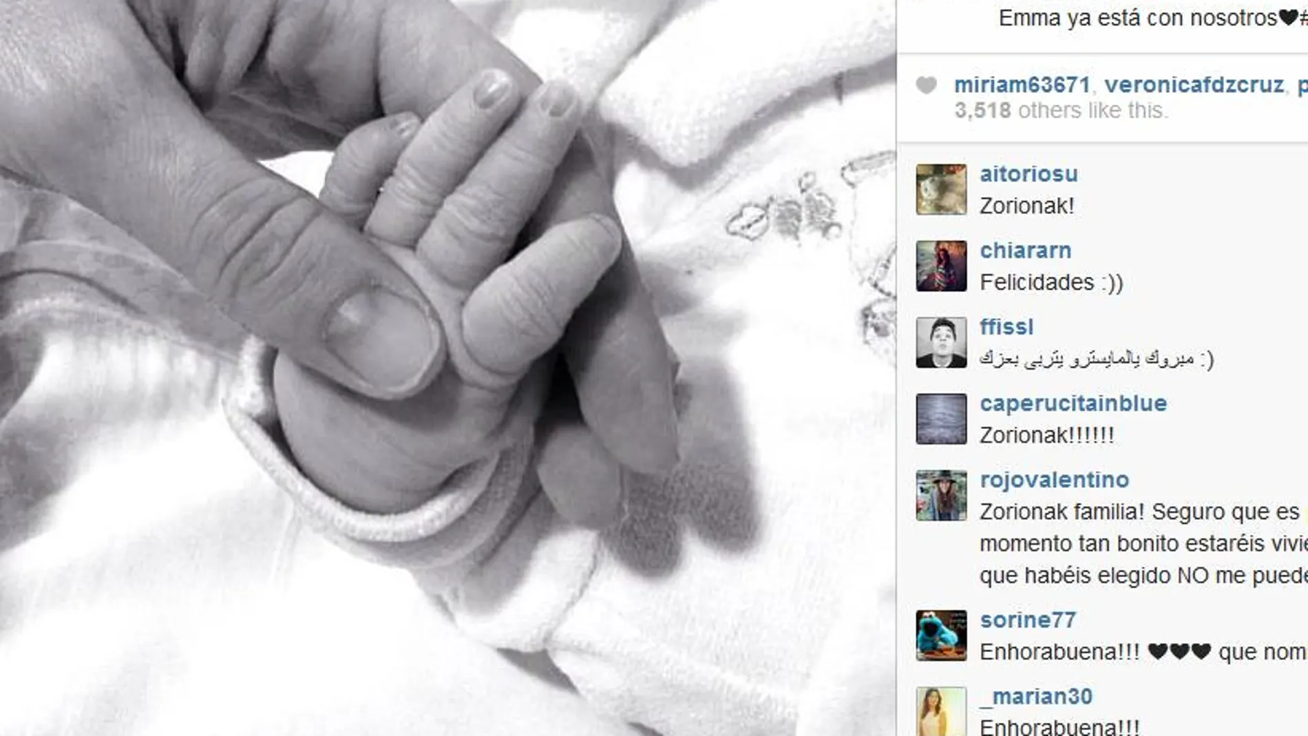 Xabi Alonso y Nagore, felices con el nacimiento de su pequeña Emma