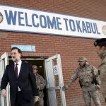 Rajoy a su llegada a Kabul