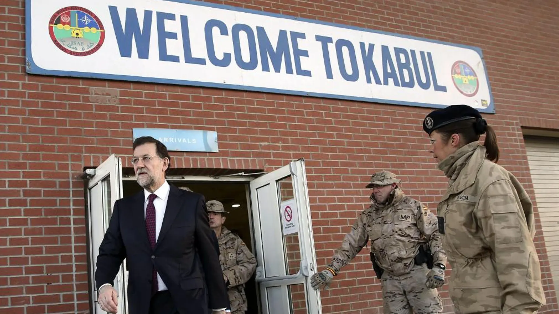 Rajoy a su llegada a Kabul