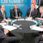 El presidente del Gobierno, Mariano Rajoy, junto a líderes mundiales como Obama, Merkel, Hollande o Cameron, en la cumbre del G-20 de 2014