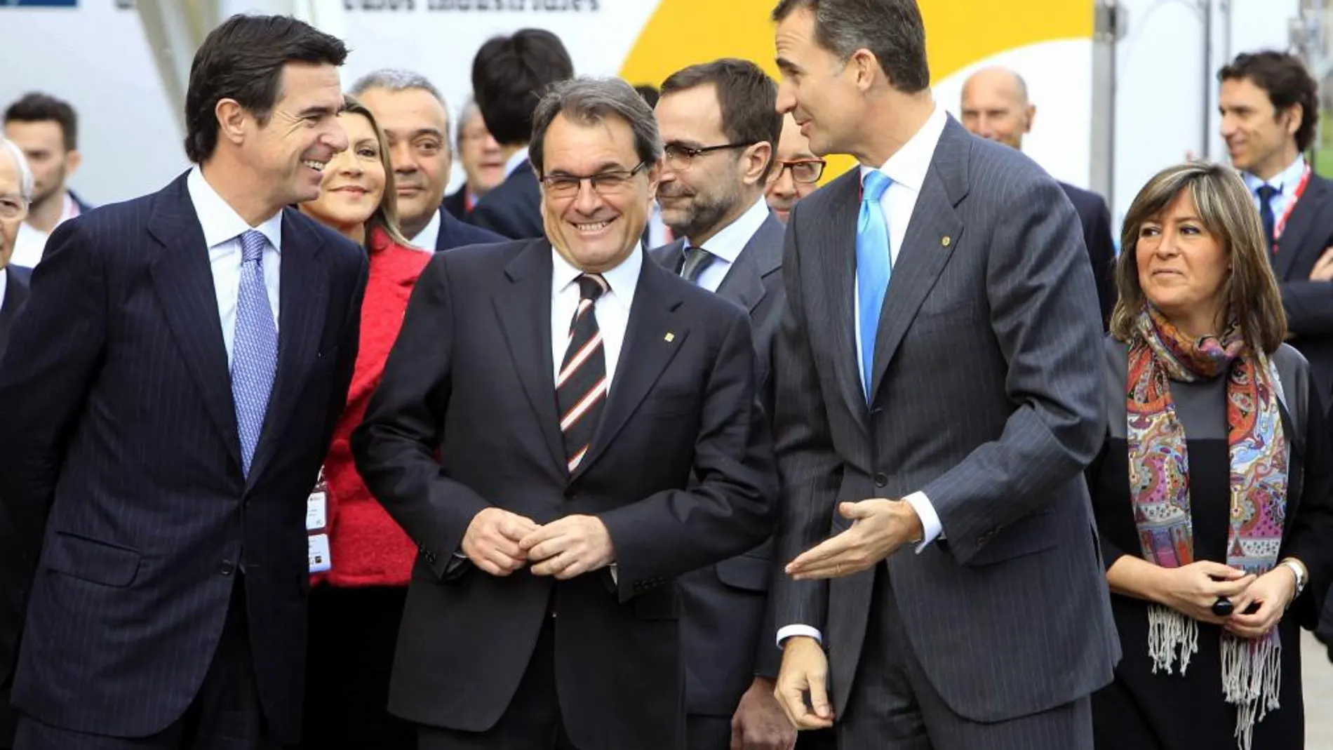 El Príncipe Felipe y el president de la Generalitat, Artur Mas, en la inauguración hoy del WMC.