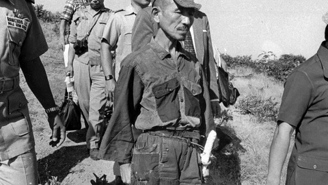 Hiroo Onoda durante su entrega en 1974