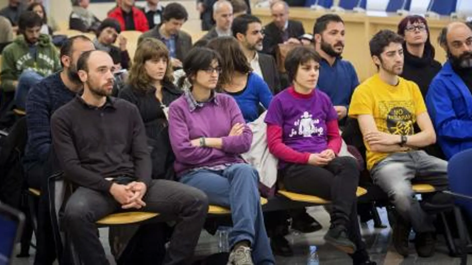 Imagen del juicio por el asedio al Parlament catalán en junio de 2011 en la Audiencia Nacional de Alcalá de Henares.