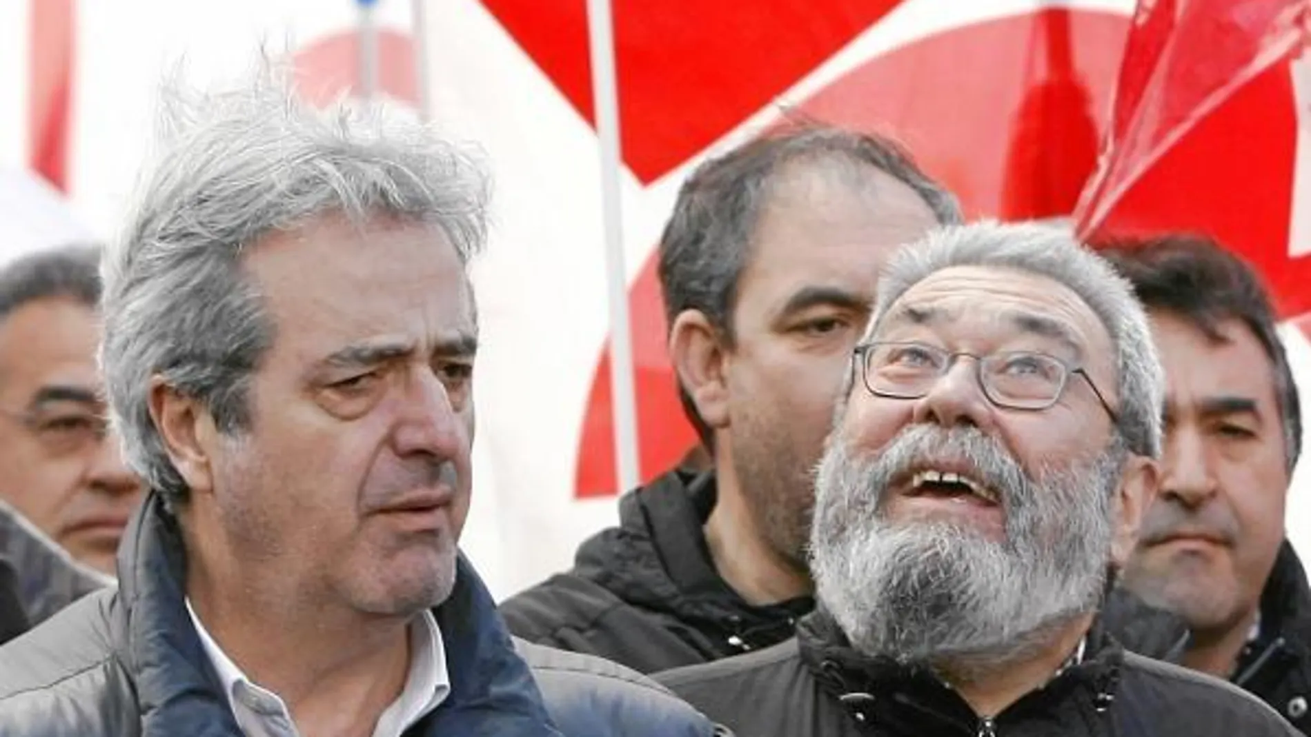 Cándido Méndez y José Ricardo Martínez en una manifestación en marzo de 2013