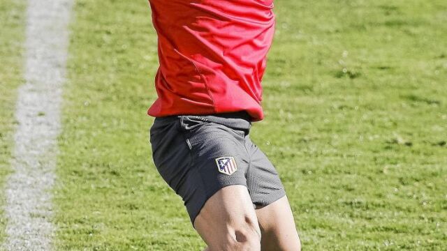 Diego, en el entrenamiento de ayer
