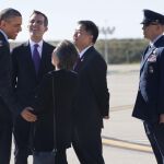 El presidente de EEUU, Barack Obama, a su llegada a Los Ángeles