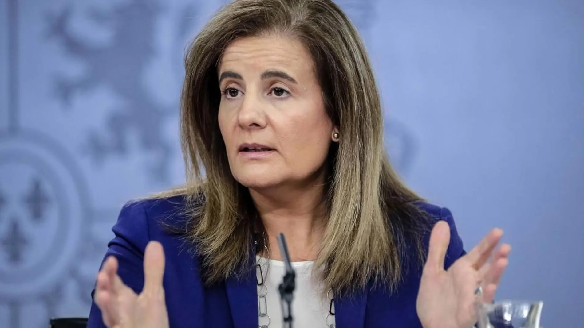 La ministra de Empleo, Fátima Báñez, durante la rueda de prensa posterior a la reunión del Consejo de Ministros
