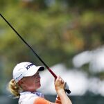 Stacy Lewis, durante la jornada de prácticas previa a la celebración del EEUU Open de golf en Pinehurst