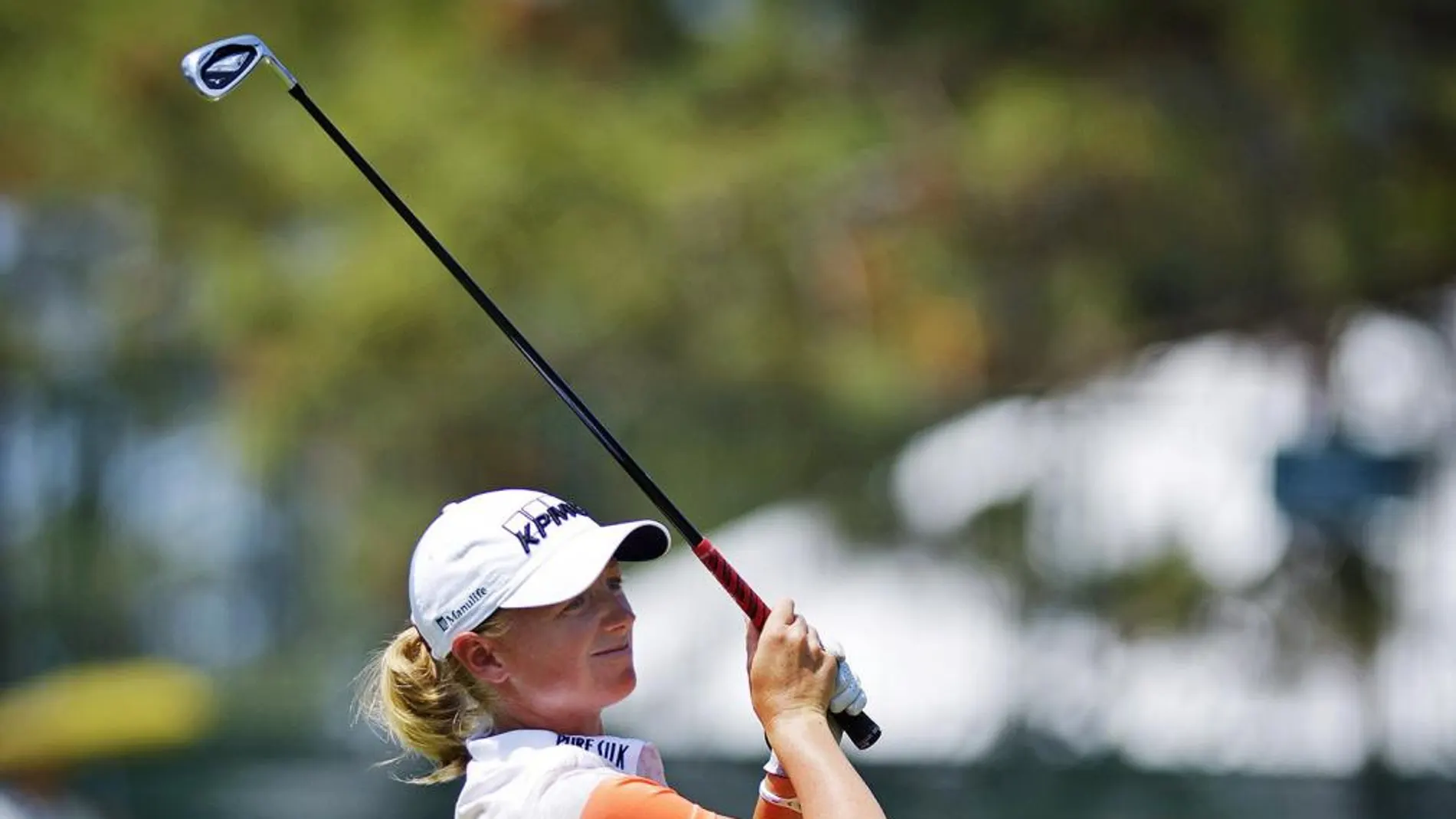 Stacy Lewis, durante la jornada de prácticas previa a la celebración del EEUU Open de golf en Pinehurst