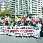 Manifestación de ciudadanos leoneses en defensa de los servicios públicos