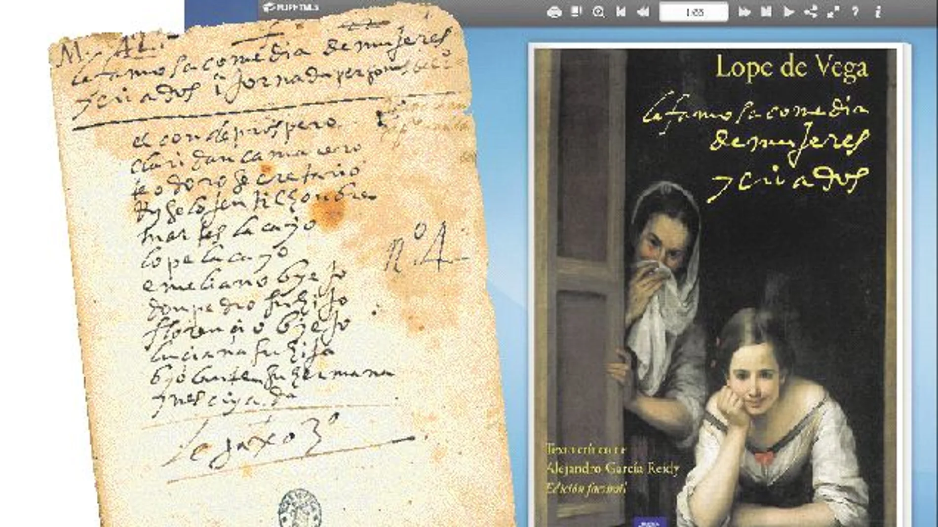 Un salto tecnológico. El manuscrito original junto a la web donde hoy se puede consultar