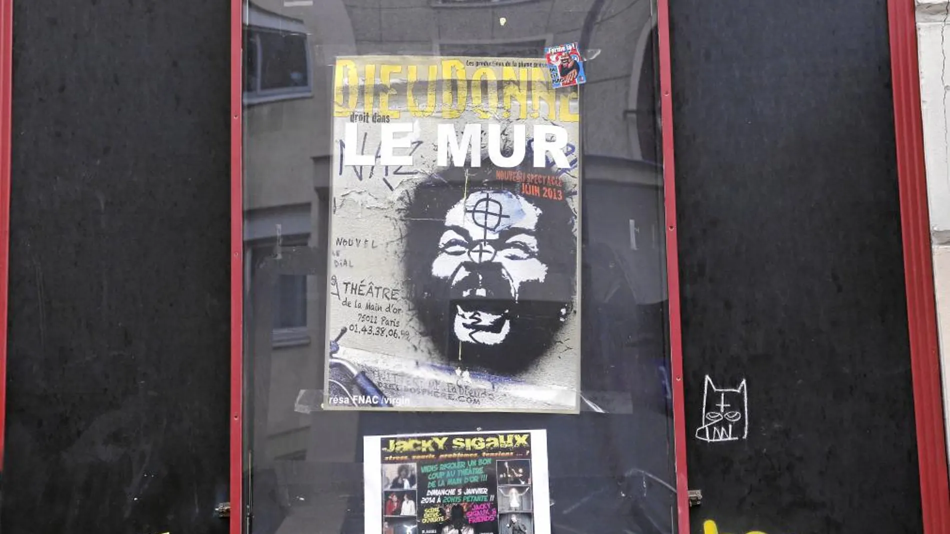 «Le Mur» El cartel de Dieudonné en el Teatro de la Main d'Or en París, donde programan su función