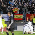 Los jugadores del Castilla celebran uno de los goles