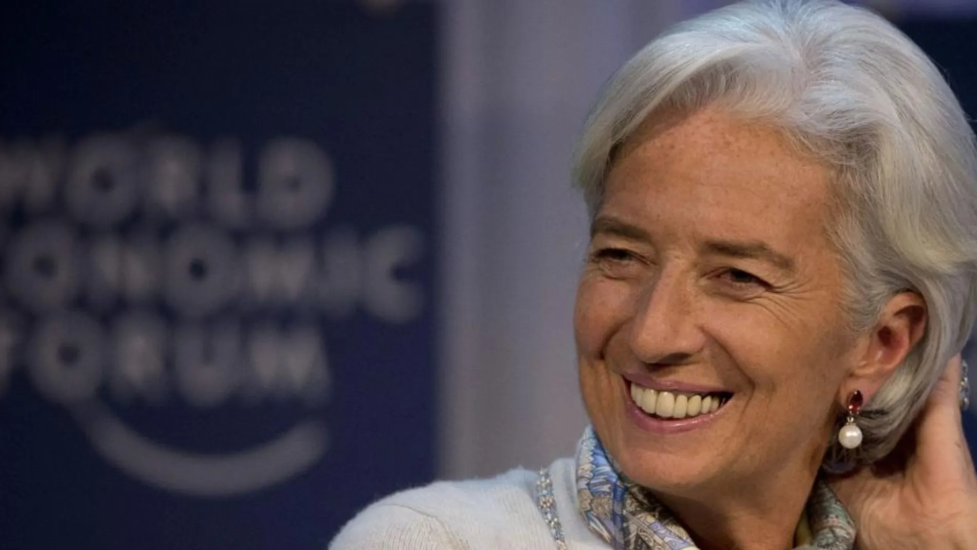 Lagarde, hoy durante su intervención en el Foro de Davos