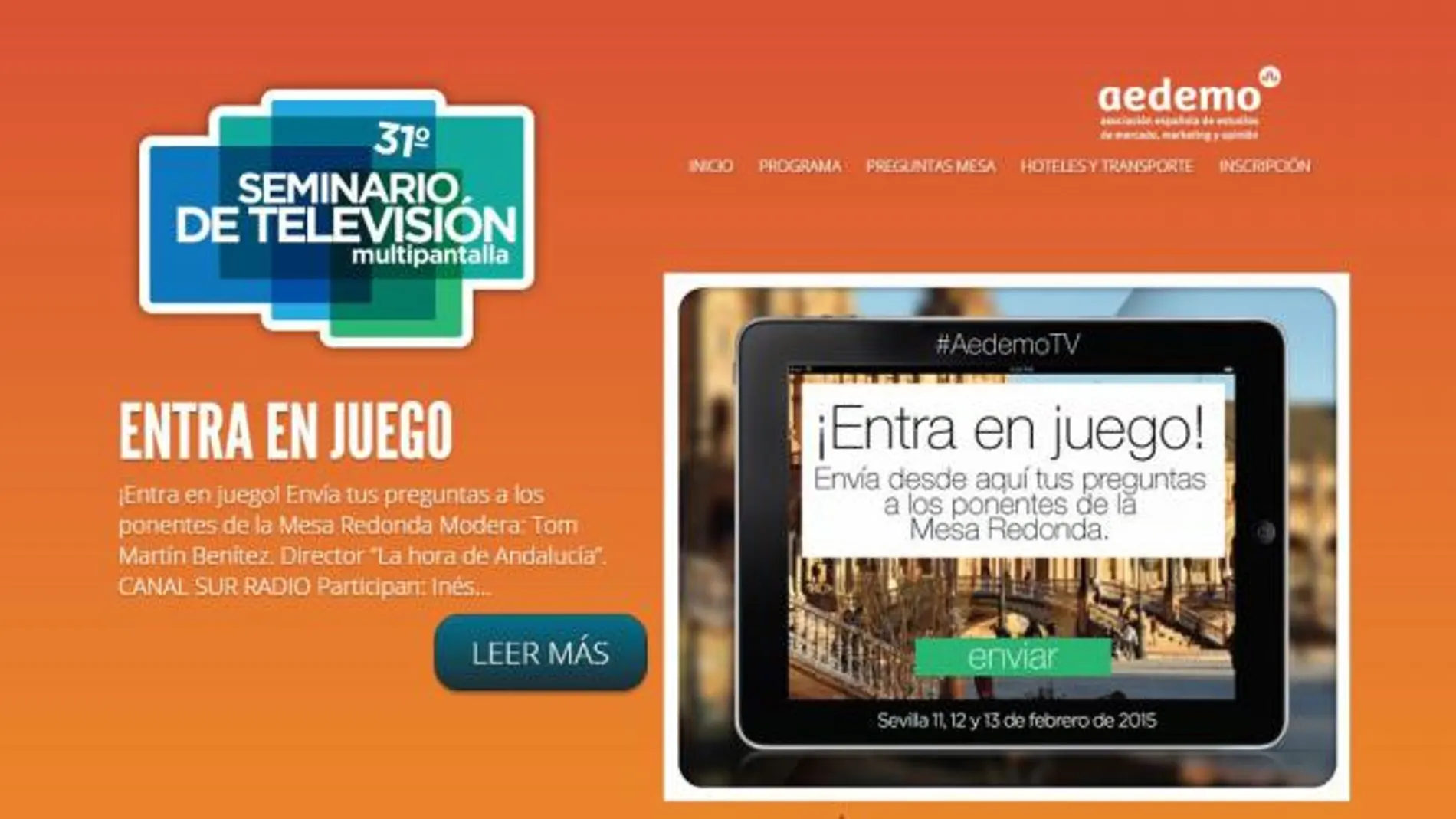 Agenda Digital: Seminario TV multipantalla de AEDEMO