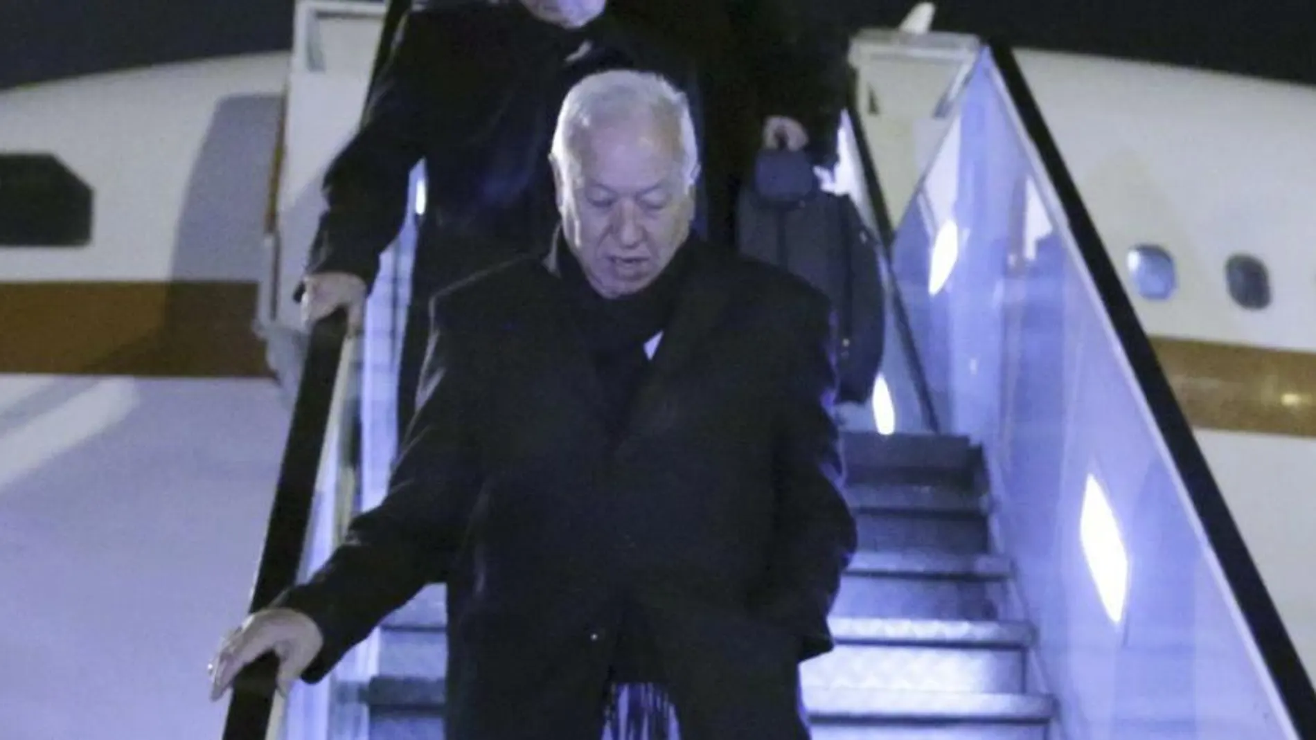 El ministro de Asuntos Exteriores, García-Margallo a su llegada a Jordania, ayer