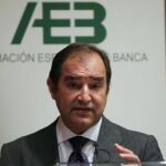 El secretario general de la Asociación Española de Banca (AEB), Pedro Pablo Villasante, hoy en Madrid.