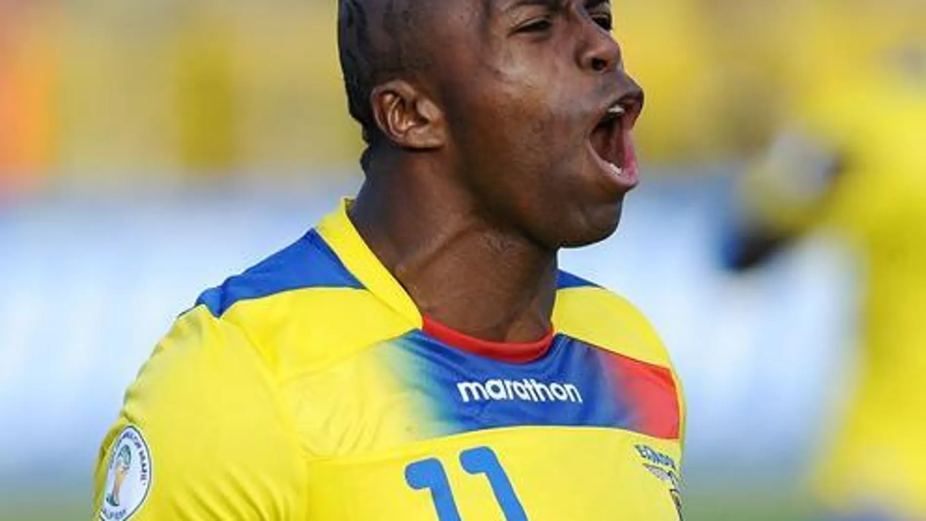 Imagen del jugador con la camiseta de Ecuador