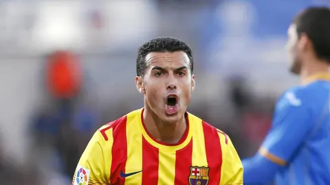 Pedro celebra con rabia uno de los tantos con los que destrozó al Getafe