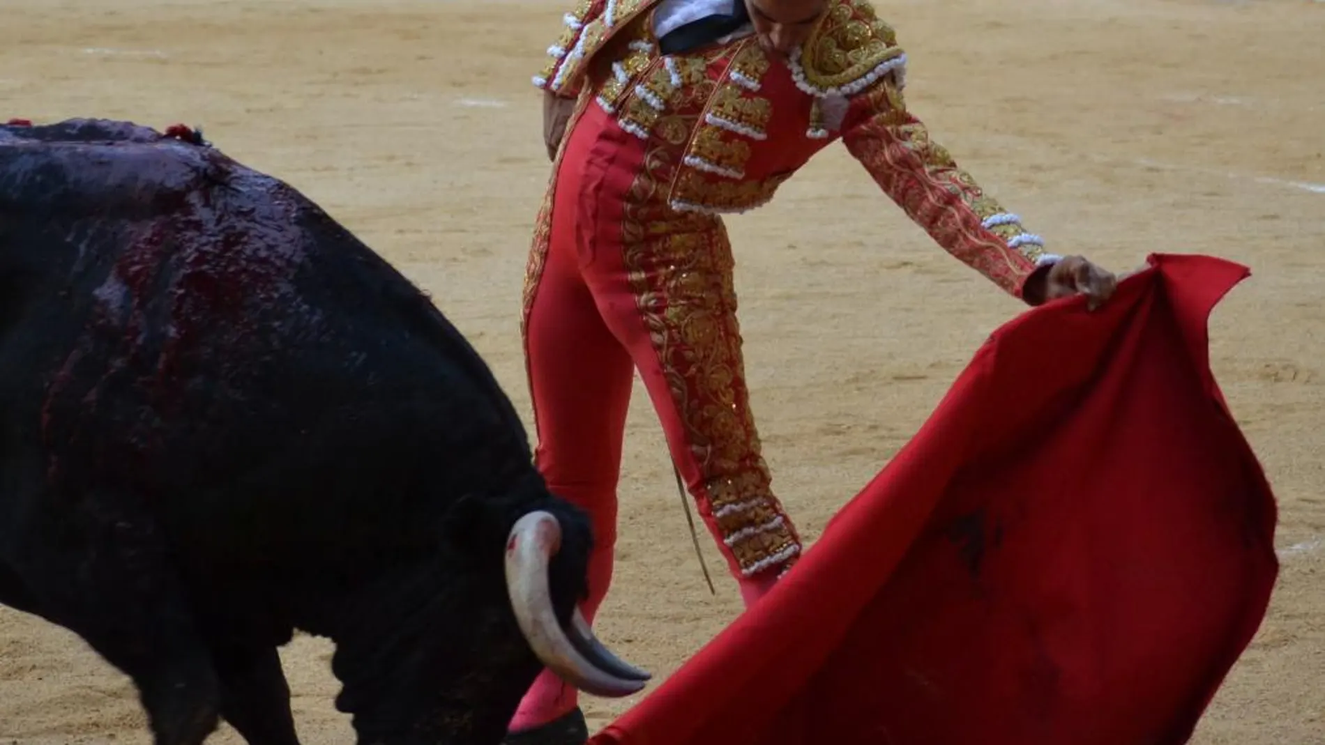 Natural del torero de Orduña al quinto astado de la tarde, ayer, en Vitoria