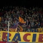 Un sector de la grada del Camp Nou