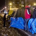 Campamento instalado en el barrio burgalés de Gamonal