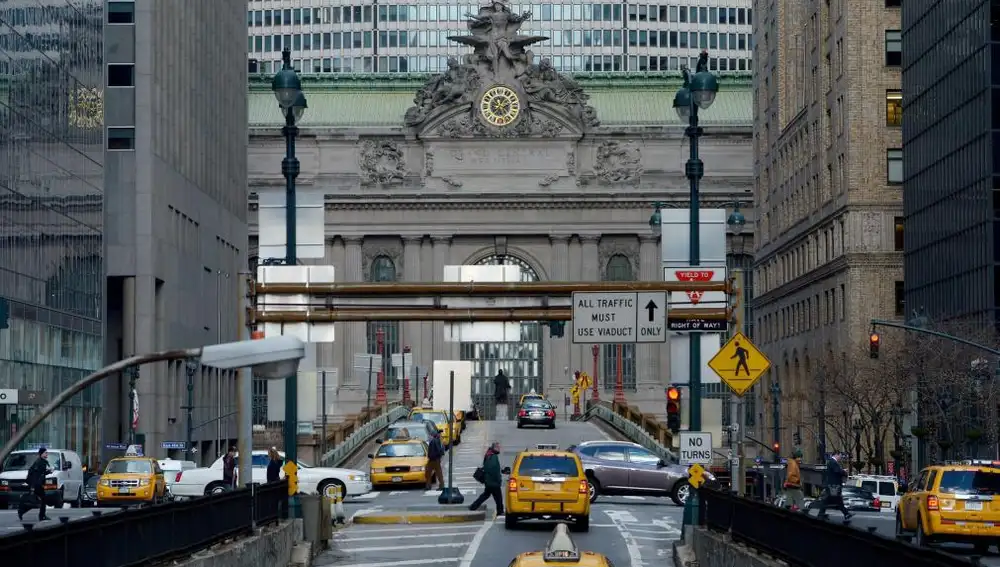 Una vista de la entrada principal de la icónica estación Grand Central de Nueva York