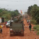 Militares españoles patrullando en Bangui